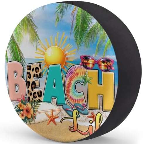 Summer Beach Blue Spare Tire Cover Dust-Proof Wheel Protector - Image 2