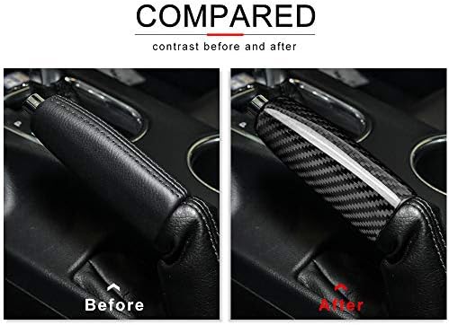 AIRSPEED Carbon Fiber Car Handbrake Cover Parking Grip Handle Lever Sleeve - Image 4