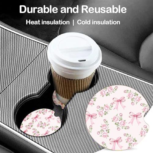 Ceramic Car Coasters – Absorbent Car Cup Holder Coaster Set - Image 2