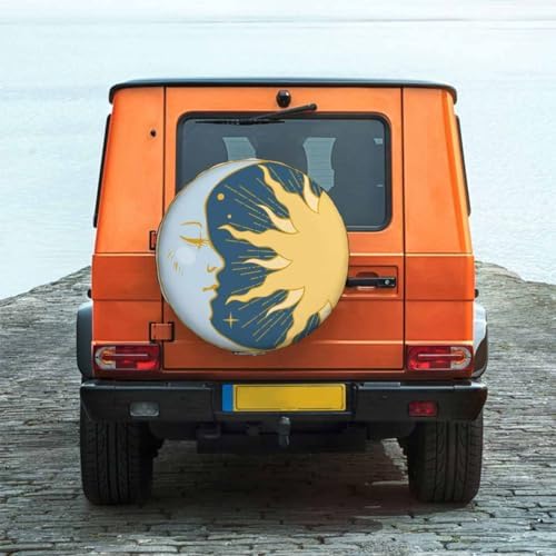 Big Moon Spare Tire Cover 15 inch Wheel Moon and Sun in Circular Frame - Image 2