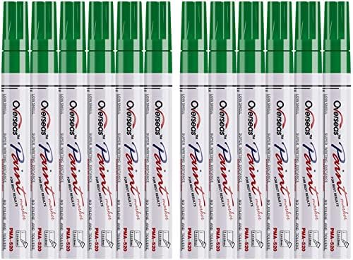 Overseas 12 Green Paint Pens Permanent Markers, Oil Based Paint Markers by Overseas