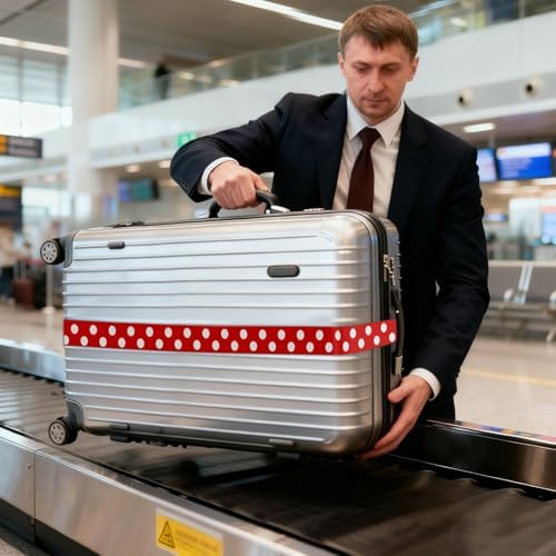 Red White Polka Dot Luggage Straps - Image 7