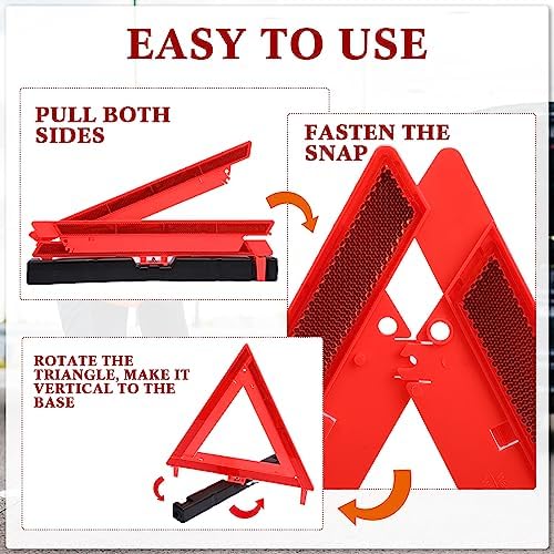 Kanayu 18 Pcs Warning Triangles Dot Reflective Foldable Emergency Safety - Image 4