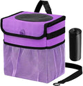 Car Trash Can Foldable Garbage Bin Leakproof 2.3 Gallons Car Trash Bag Purple by GPUSFAK