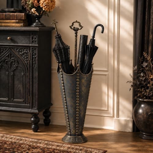 Vintage Umbrella Stand for Entryway, Metal Umbrella Holder by Unknown