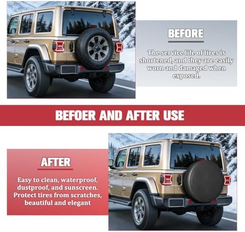 Car Spare Tire Cover, 17 Inch Leather Waterproof Dust-Proof Vehicle Spare Wheel - Image 5