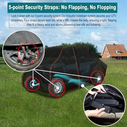 Zippered UTV Cover 4-6 Seater Outdoor UV Protection Storm-Proof Cover - Image 2