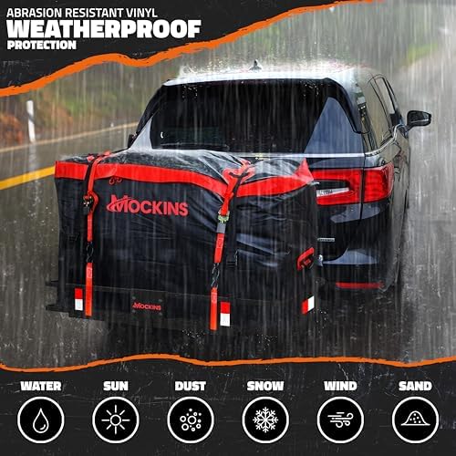 Mockins 15 Cu Ft Durable Trailer Hitch Cargo Carrier Bag w/ 4 Packing Cubes - Image 3