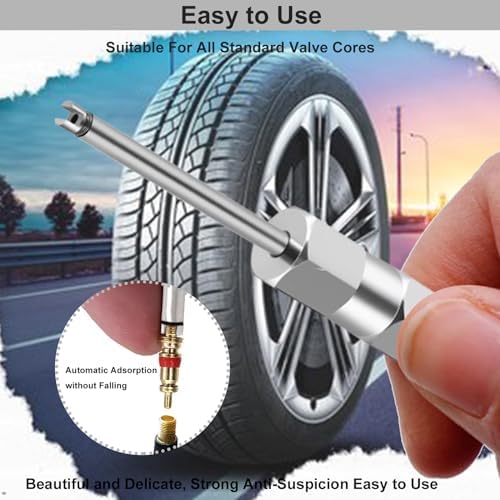 Tire Valve Stem Removal Tool Kit 2PCS, Presta Valve Core and Stainless Steel - Image 2