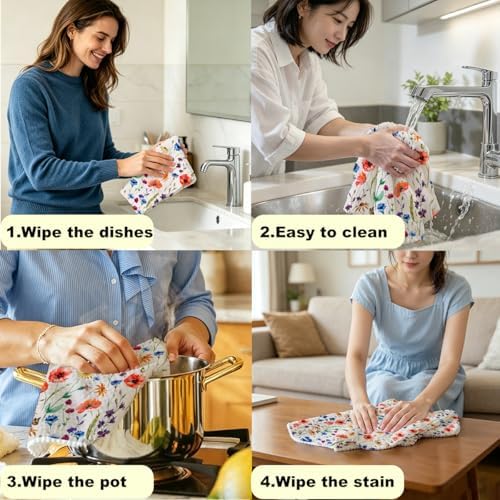Vintage Flower Kitchen Towels - Image 5