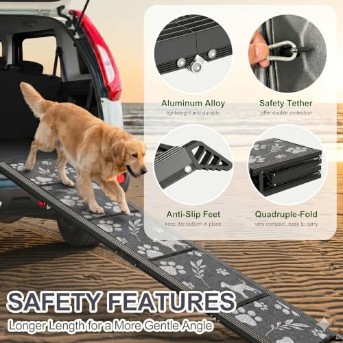 Dog Ramp for Car – Extra Wide 67" x 20" Foldable Pet Ramp. - Image 7