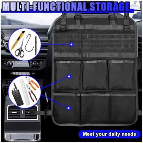 Tactical Molle Panel Car Seat Back Organizer, Waterproof Car Front Seat - Image 3