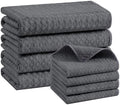 Homaxy Microfiber Kitchen Towels and Dishcloths Sets, 8 Pack, Dark Grey by Homaxy
