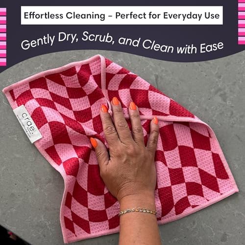 Double-Sided Microfiber Washcloths, Waffle Weave Kitchen Washcloths - Image 5
