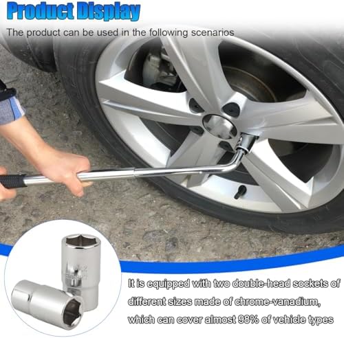 Telescoping Lug Wrench, with 17/19mm & 21/23mm Sockets - Image 4
