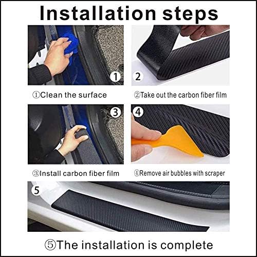MAXDOOL 4Pcs Car Door Sill Protector Reflective 4D Carbon Fiber Sticker - Image 6