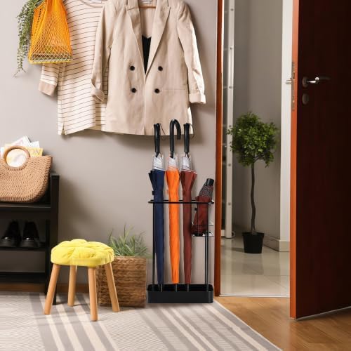 Metal Umbrella Stand, Rectangle Free Standing Holder - Image 2