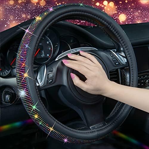 CAR PASS Diamond Leather Steering Wheel Cover, - Image 3