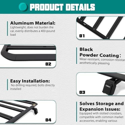 CALLIERT Aluminum Half Roof Rack Cargo Basket - Image 5