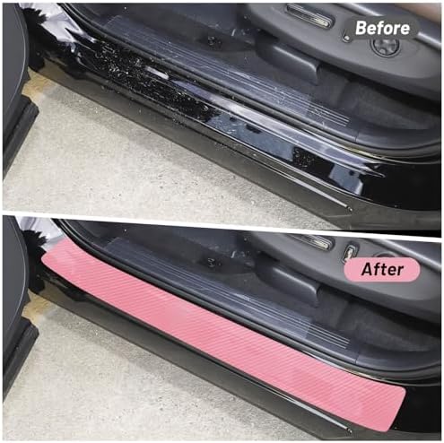 4PCS Car Door Sill Protector 3D Carbon Fiber - Image 2