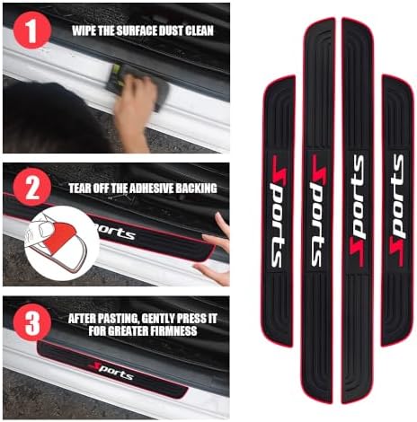 4PCS Car Door Sill Protector, Car Door Edge Guards, Anti-Scratch Rubber Auto - Image 4