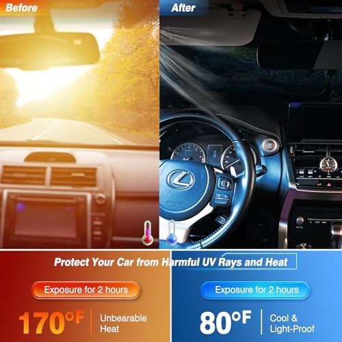 Car Windshield Sun Shade Reflective UV Foldable Front Sunshade - Image 3
