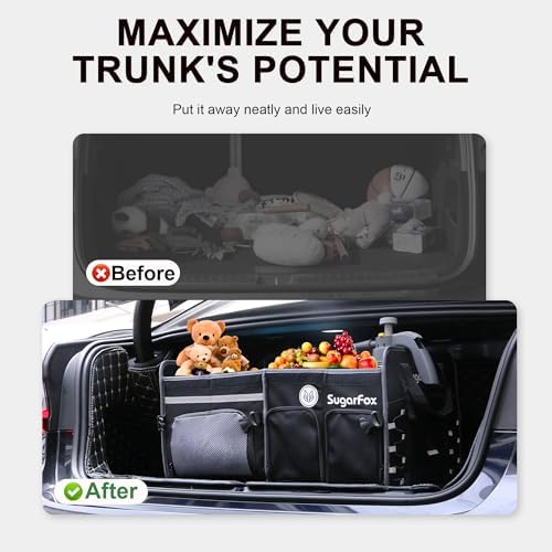 SugarFox Bold Color Block Trunk Organizer, Foldable - Image 7