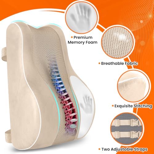 CloudBliss Lumbar Support Pillow, Memory Foam - Image 4