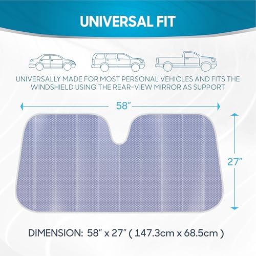 BDK Lavender Shine Car Windshield Sun Shade Accordion Folding Sunshade - Image 3