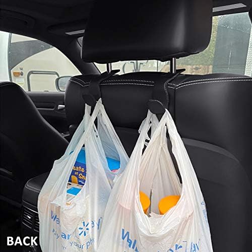 Headrest Hooks for Car, Back Seat Organizer Black Leather Hanger Holder Hook - Image 4