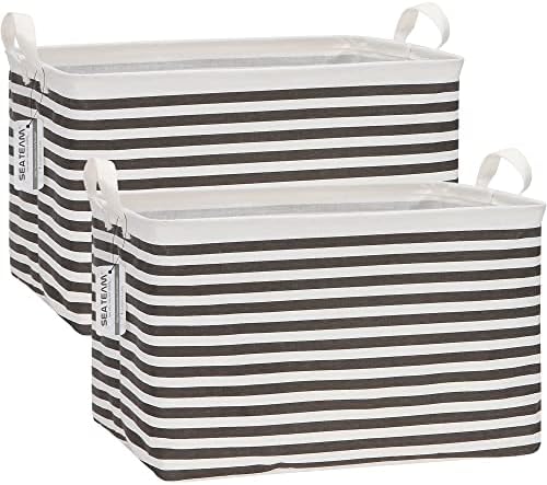 Sea Team Rectangle Open-Top Canvas Storage Basket by SeaTeam