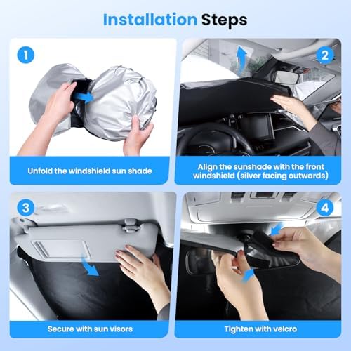 Canvcle Windshield Sun Shade for Volks wagen/VW Taos Accessories 2022-2025 2026 - Image 6