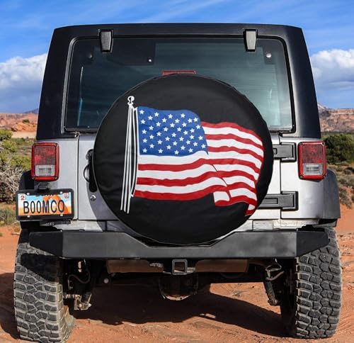 Spare Tire Cover with Flag for Jeep Liberty Wrangler - Image 3