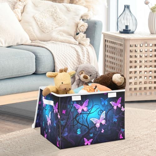YETTASBIN Purple Blue Butterfly Storage Basket - Image 5