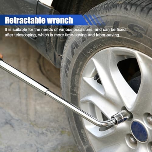 Universal Telescoping Wheel Lug Wrench, Extendable Car Wheel Nut Remover - Image 5