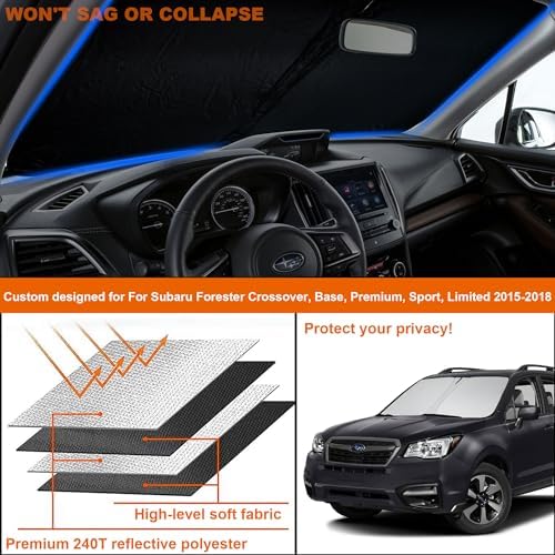 Foldable Front Windshield Sunshade fit - Image 5