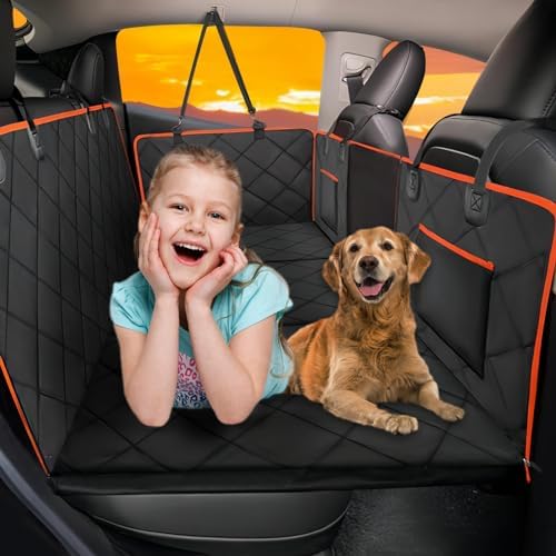 Hard Bottom Dog Car Seat Cover for Back Seat, Backseat Extender by ROUWINNE