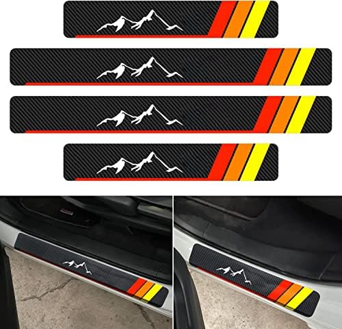 4Pcs Carbon Fiber Car Door Sill Plate Protectors Stickers by DAOPERS
