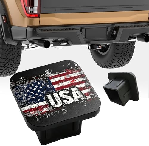 Hitch Cover Fits for 2 Inch Hitch Abstract Grunge American Flag Trailer Hitch - Image 4