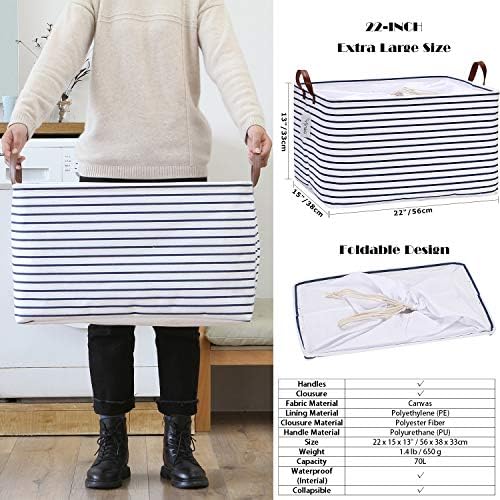 Hinwo 70L Extra Large Canvas Storage Bin - Image 5