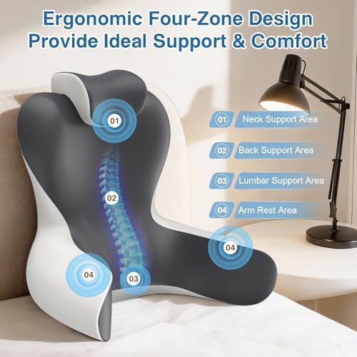 22" XL Reading Pillow Sitting in Bed, Back Support & Armrests - Image 3
