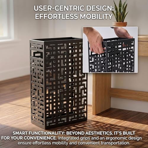 BEWBBAT Umbrella Stand Rack for Entryway, Hollow Metal Holder, FreeStanding - Image 3