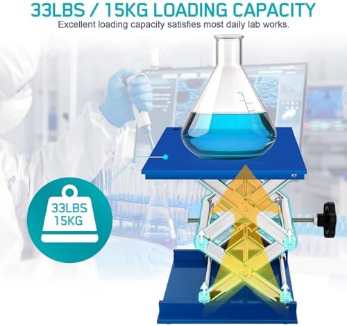 Lab Jack Stand Platform 8" x 8", Laboratory Support Stand 200x200mm Manual Lab - Image 4