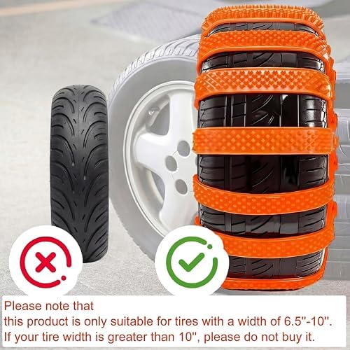12 Pcs Heavy Duty Anti Skid Snow Tire Chains, Nylon Winter Snow Tracks - Image 6