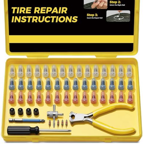 AUTOWN Tire Repair Kit with Tire Plug Screw Type, Heavy Duty Emergency Tool by Autown