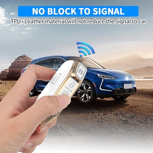 QBUC for KIA Key Fob Cover, Upper Leather + Soft TPU Key Case Shell - Image 4