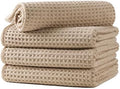 Microfiber Waffle Hand Towels, 4 Pieces, Fast Drying, Lint Free 430 GSM by Unknown