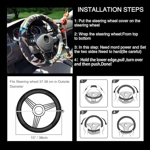 Universal 15inch Ethnic Style Baja Blanket Steering Wheel Cover - Image 5