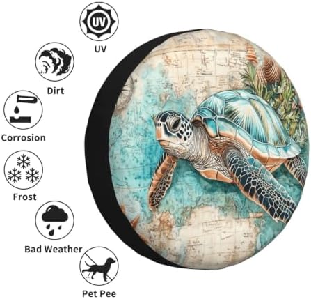 Sea Turtle Spare Tire Cover Waterproof Wheel Cover 17 Inch Universal Fit - Image 6