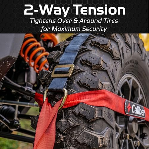 Caliber Trailblazer ORV Heavy-Duty Tie Down Straps, 2-Way Tension Around Tire - Image 6